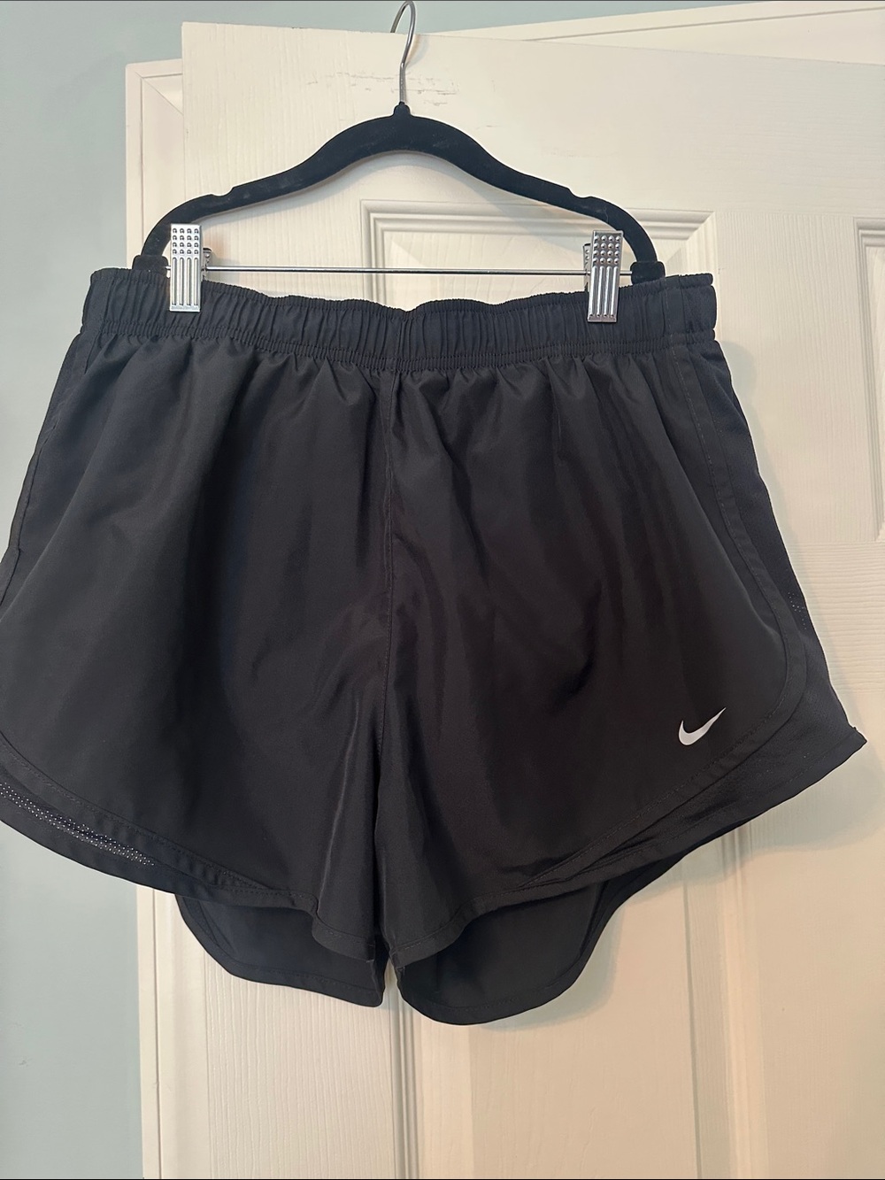 Nike Women's Black Athletic Running Shorts with Swoosh